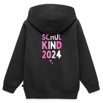 Schulkind 2024 Einhorn 1. Klasse Herz Einschulung - Kinder Premium Organic Zip Hoodie - Schwarz - Hinten - AI Model Kid Male (0cm)