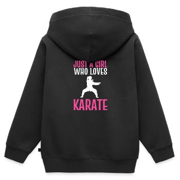 Karate Selbstverteidigung Kampfsport - Kinder Premium Organic Zip Hoodie - Schwarz - Hinten - AI Model Kid Male (0cm)