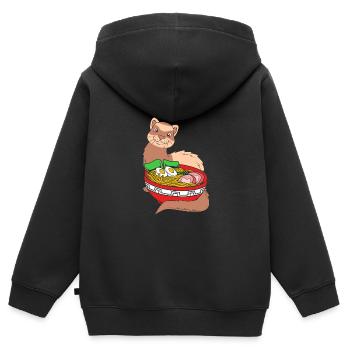 Furet - Sweat Premium à capuche zippé enfant bio - noir - Dos - AI Model Kid Male (0cm)