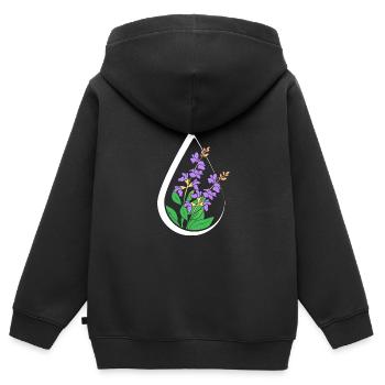 Ätherisches Öl - Kinder Premium Organic Zip Hoodie - Schwarz - Hinten - AI Model Kid Male (0cm)