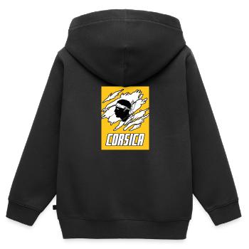 Korsika Insel - Kinder Premium Organic Zip Hoodie - Schwarz - Hinten - AI Model Kid Male (0cm)