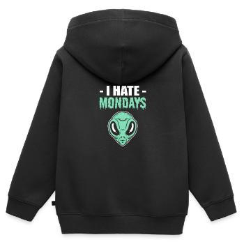 I hate assembly office worker gift - Kids Premium Organic Zip-up Hoodie - black - Back - AI Model Kid Male (0cm)