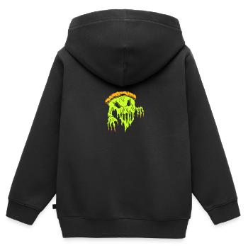Horror Pizza - Kinder Premium Organic Zip Hoodie - Schwarz - Hinten - AI Model Kid Male (0cm)