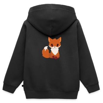 Renard doux - Sweat Premium à capuche zippé enfant bio - noir - Dos - AI Model Kid Male (0cm)