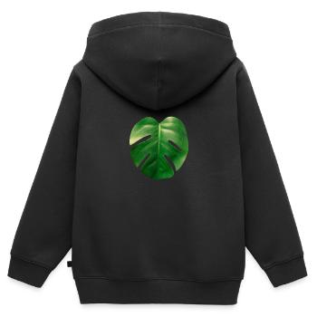 Blatt - Kinder Premium Organic Zip Hoodie - Schwarz - Hinten - AI Model Kid Male (0cm)