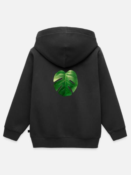 Blatt - Kinder Premium Organic Zip Hoodie - Schwarz