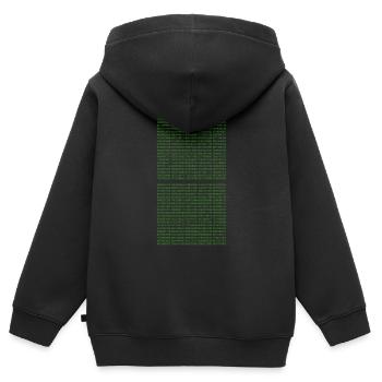 pi - Sweat Premium à capuche zippé enfant bio - noir - Dos - AI Model Kid Male (0cm)