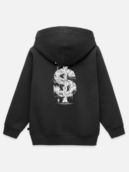 Dollarbaum des Horros - Halloweendesign - Kinder Premium Organic Zip Hoodie - Schwarz