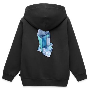 Hellblauer Kristall - Kinder Premium Organic Zip Hoodie - Schwarz - Hinten - AI Model Kid Male (0cm)