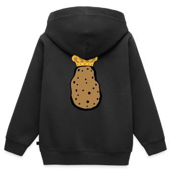 krone koenig koenigin prinzessin prinz herrscher k - Kinder Premium Organic Zip Hoodie - Schwarz - Hinten - AI Model Kid Male (0cm)