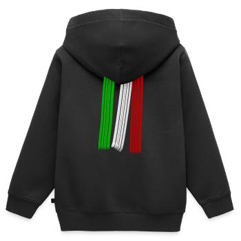 Italienische Nationalfarben Flagge Fahne Kreativ - Kinder Premium Organic Zip Hoodie - Schwarz - Hinten - AI Model Kid Male (0cm)