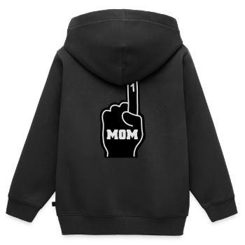 Mutter - Kinder Premium Organic Zip Hoodie - Schwarz - Hinten - AI Model Kid Male (0cm)