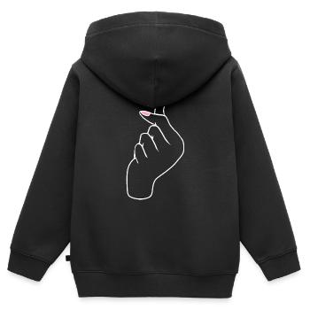 Kpop Korea K-Pop Herz - Kinder Premium Organic Zip Hoodie - Schwarz - Hinten - AI Model Kid Male (0cm)