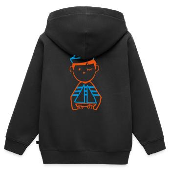 Seemann - Kinder Premium Organic Zip Hoodie - Schwarz - Hinten - AI Model Kid Male (0cm)