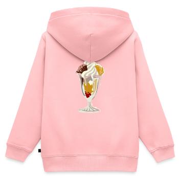 coupe glacée - Sweat Premium à capuche zippé enfant bio - rose - Dos - AI Model Kid Female (0cm)