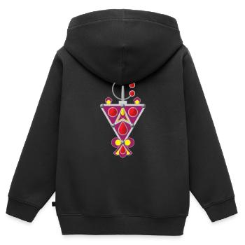 Bijoux berbères (Tabzimt) - Sweat Premium à capuche zippé enfant bio - noir - Dos - AI Model Kid Male (0cm)