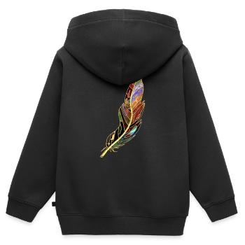 Plume - Sweat Premium à capuche zippé enfant bio - noir - Dos - AI Model Kid Male (0cm)