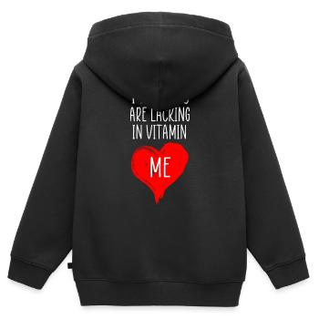 vitamin me citation drôle - Sweat Premium à capuche zippé enfant bio - noir - Dos - AI Model Kid Male (0cm)