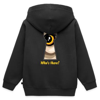 Wer ist da? - Kinder Premium Organic Zip Hoodie - Schwarz - Hinten - AI Model Kid Male (0cm)