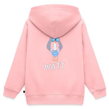 ick seh watt Möwe Fernglas - Kinder Premium Organic Zip Hoodie - Rosa - Hinten - AI Model Kid Female (0cm)
