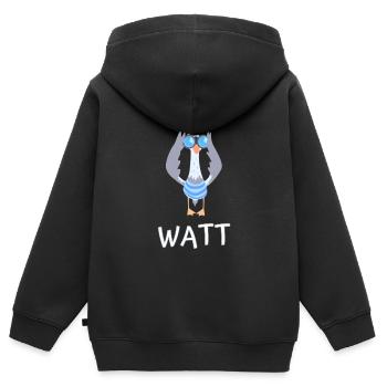 ick seh watt Möwe Fernglas - Kinder Premium Organic Zip Hoodie - Schwarz - Hinten - AI Model Kid Male (0cm)