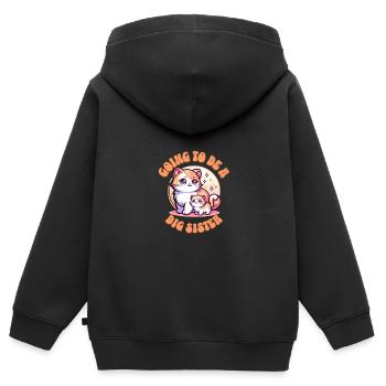 Werde eine große schwester süße Katzen - Kinder Premium Organic Zip Hoodie - Schwarz - Hinten - AI Model Kid Male (0cm)