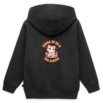 Werde eine große schwester süße Katzen - Kinder Premium Organic Zip Hoodie - Schwarz - Hinten - AI Model Kid Male (0cm)