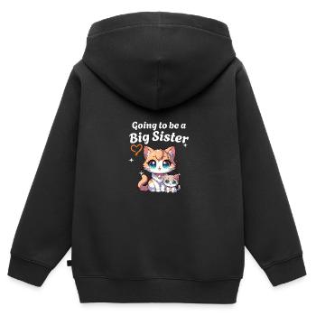 Werde eine große schwester süße Katzen - Kinder Premium Organic Zip Hoodie - Schwarz - Hinten - AI Model Kid Male (0cm)