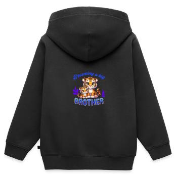 Soon I'll be a Big Brother Sweet Tiger Brother - Kids Premium Organic Zip-up Hoodie - black - Back - AI Model Kid Male (0cm)