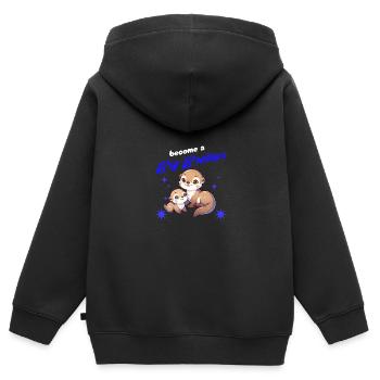 Soon I'll be a Big Brother Sweet Otter Brother - Kids Premium Organic Zip-up Hoodie - black - Back - AI Model Kid Male (0cm)