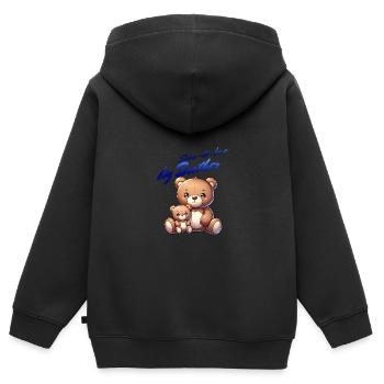I'm going to be a big brother cute teddy bears, - Kids Premium Organic Zip-up Hoodie - black - Back - AI Model Kid Male (0cm)