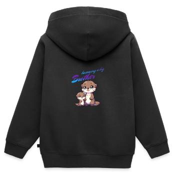 Soon I'll be a Big Brother Sweet Otter Brother - Kids Premium Organic Zip-up Hoodie - black - Back - AI Model Kid Male (0cm)