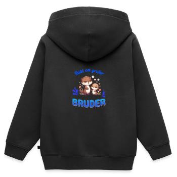 Soon I'll be a big brother - Kids Premium Organic Zip-up Hoodie - black - Back - AI Model Kid Male (0cm)