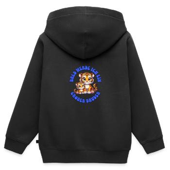 Soon I'll be a big brother - Kids Premium Organic Zip-up Hoodie - black - Back - AI Model Kid Male (0cm)