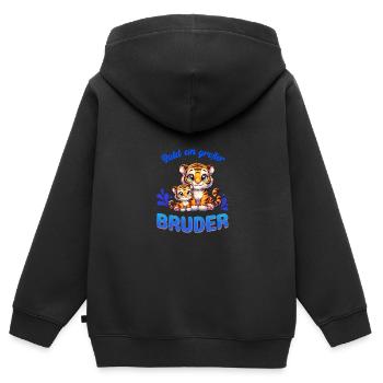Soon I'll be a big brother - Kids Premium Organic Zip-up Hoodie - black - Back - AI Model Kid Male (0cm)