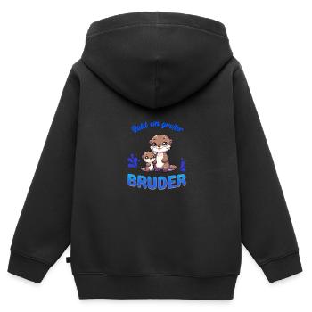 Soon I'll be a big brother - Kids Premium Organic Zip-up Hoodie - black - Back - AI Model Kid Male (0cm)