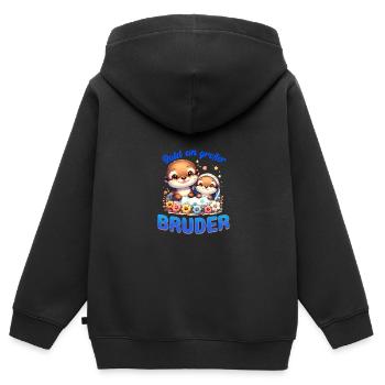 Soon I'll be a big brother - Kids Premium Organic Zip-up Hoodie - black - Back - AI Model Kid Male (0cm)