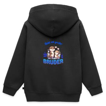 Soon I'll be a big brother - Kids Premium Organic Zip-up Hoodie - black - Back - AI Model Kid Male (0cm)