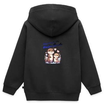 Bald werdender Großer Bruder - Kinder Premium Organic Zip Hoodie - Schwarz - Hinten - AI Model Kid Male (0cm)