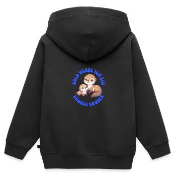 Soon I'll be a big brother - Kids Premium Organic Zip-up Hoodie - black - Back - AI Model Kid Male (0cm)