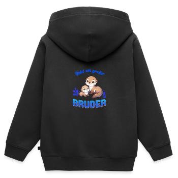 Soon I'll be a big brother - Kids Premium Organic Zip-up Hoodie - black - Back - AI Model Kid Male (0cm)