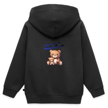 Bald werdender Großer Bruder - Kinder Premium Organic Zip Hoodie - Schwarz - Hinten - AI Model Kid Male (0cm)