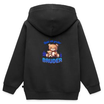 Soon I'll be a big brother - Kids Premium Organic Zip-up Hoodie - black - Back - AI Model Kid Male (0cm)