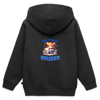 Soon I'll be a big brother - Kids Premium Organic Zip-up Hoodie - black - Back - AI Model Kid Male (0cm)