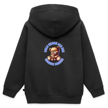 werdender Großer Bruder - Kinder Premium Organic Zip Hoodie - Schwarz - Hinten - AI Model Kid Male (0cm)