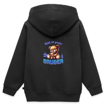 Soon I'll be a big brother - Kids Premium Organic Zip-up Hoodie - black - Back - AI Model Kid Male (0cm)