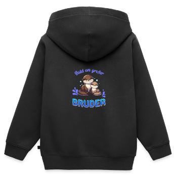 Soon I'll be a big brother - Kids Premium Organic Zip-up Hoodie - black - Back - AI Model Kid Male (0cm)
