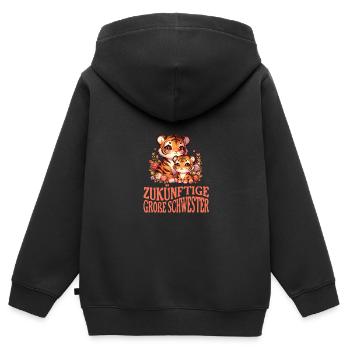 Future big sister, soon to be big sister - Kids Premium Organic Zip-up Hoodie - black - Back - AI Model Kid Male (0cm)
