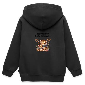 Big sister to be - Kids Premium Organic Zip-up Hoodie - black - Back - AI Model Kid Male (0cm)