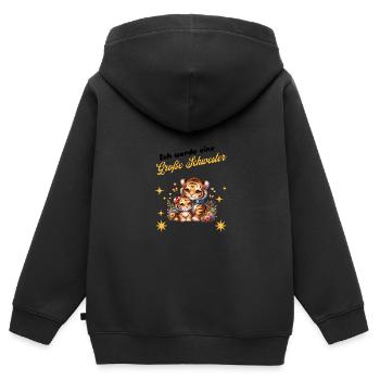Ich werde eine große Schwester - Kinder Premium Organic Zip Hoodie - Schwarz - Hinten - AI Model Kid Male (0cm)